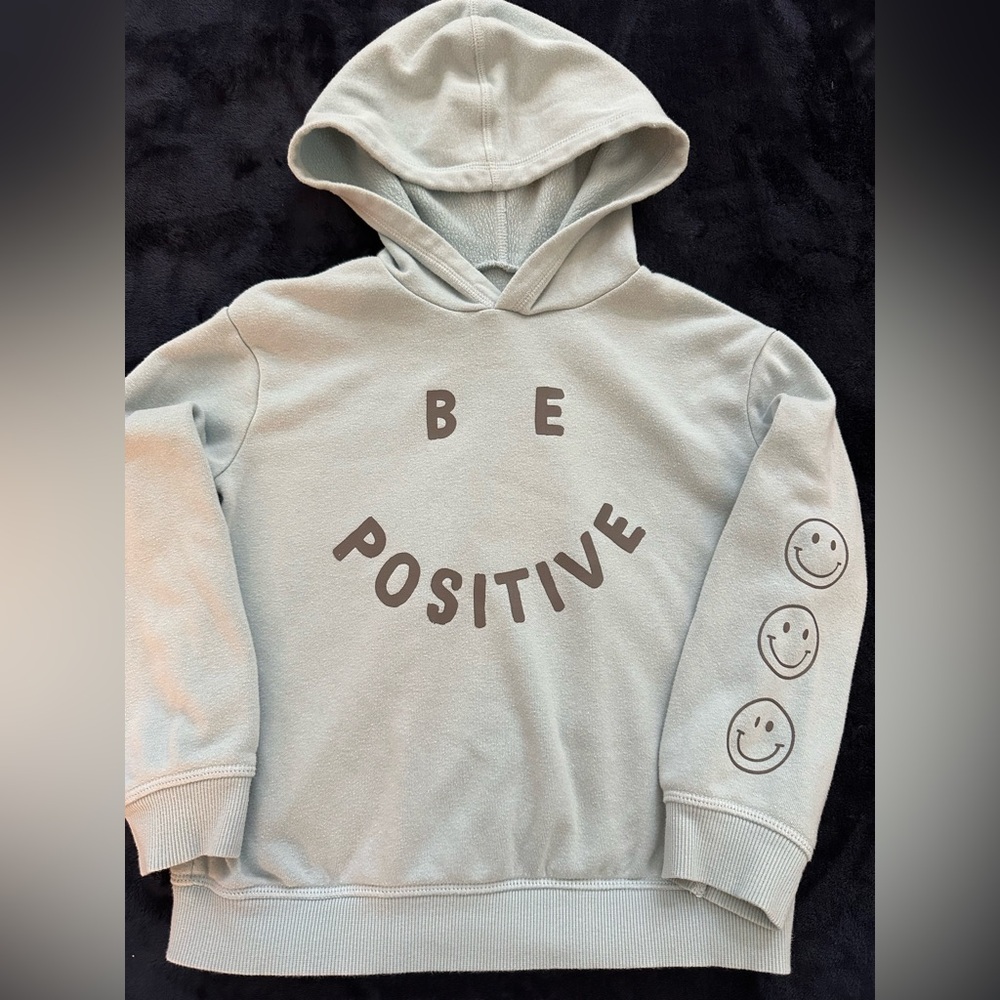 Be Positive Kids Hoodie - Blue/Gray - Picture 1 of 4